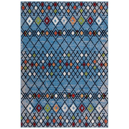 Safavieh Amsterdam Bohemian Power Loomed Rectangle Area Rug Blue & Ivory - 8 x 10 ft. AMS115M-8
